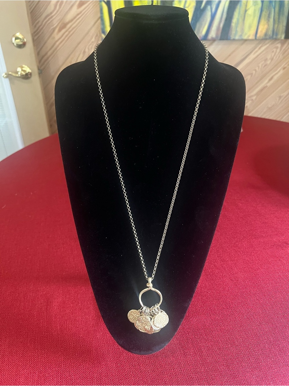 Bella Canvas Silver-Tone Coin Charm Cluster Necklace